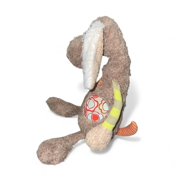 Sigikid Plush Brown Puppy Dog Toy 16" Patchwork Stuffed Animal Colorful - Picture 4 of 5